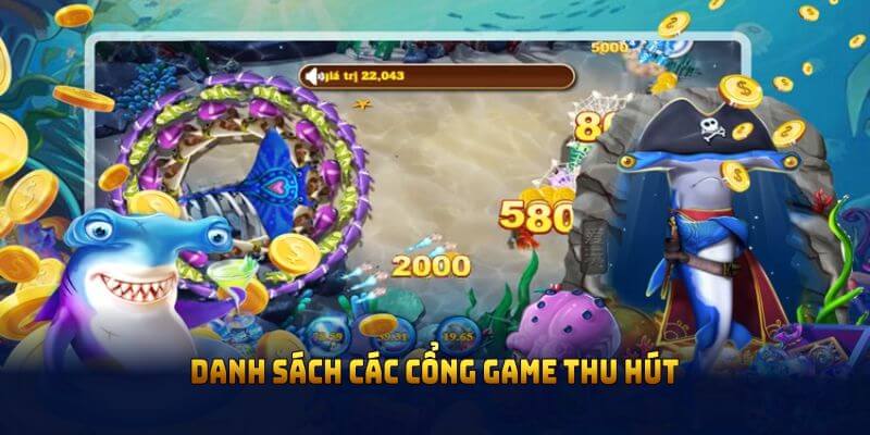Danh sách các cổng game thu hút đông đảo người chơi tại sảnh bắn cá DABET